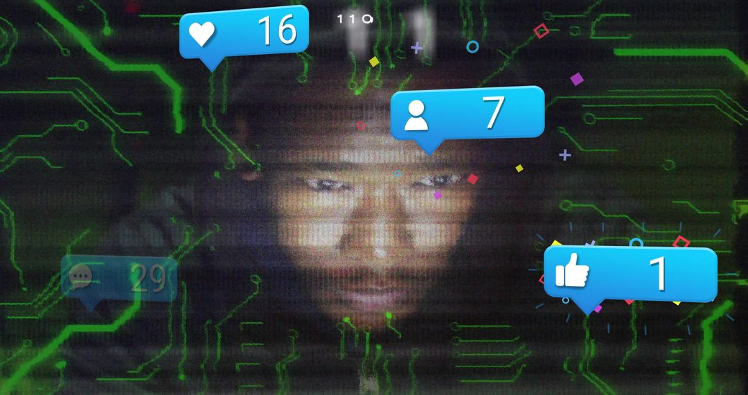 Cybersecurity Concept with Digital Interface and Analytics