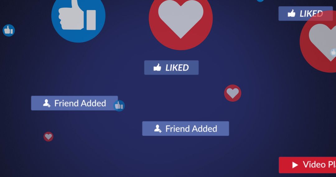 Social Media Notification Symbols on Dark Background