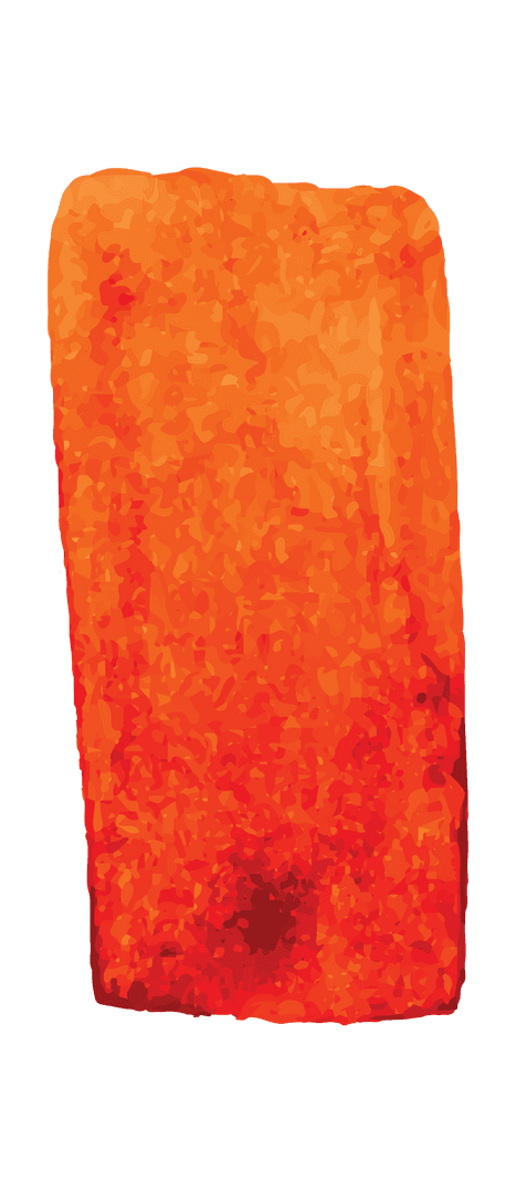 Bright Orange Rustic Texture Rectangle on Transparent Background