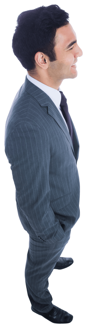 Caucasian Businessman Smiling on Transparent Background