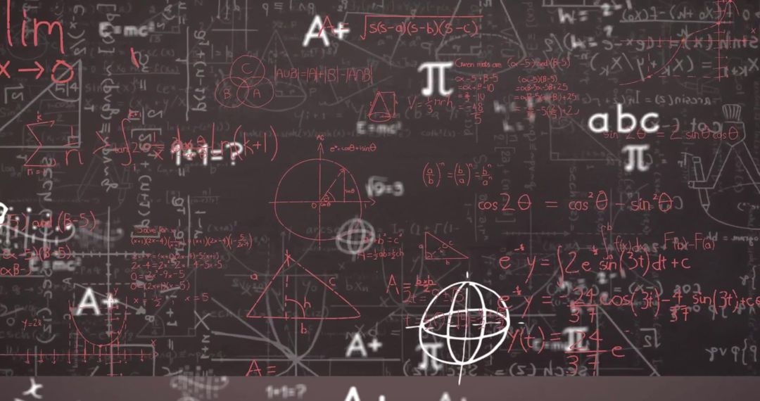 Complex Mathematical Formulas on Blackboard Art