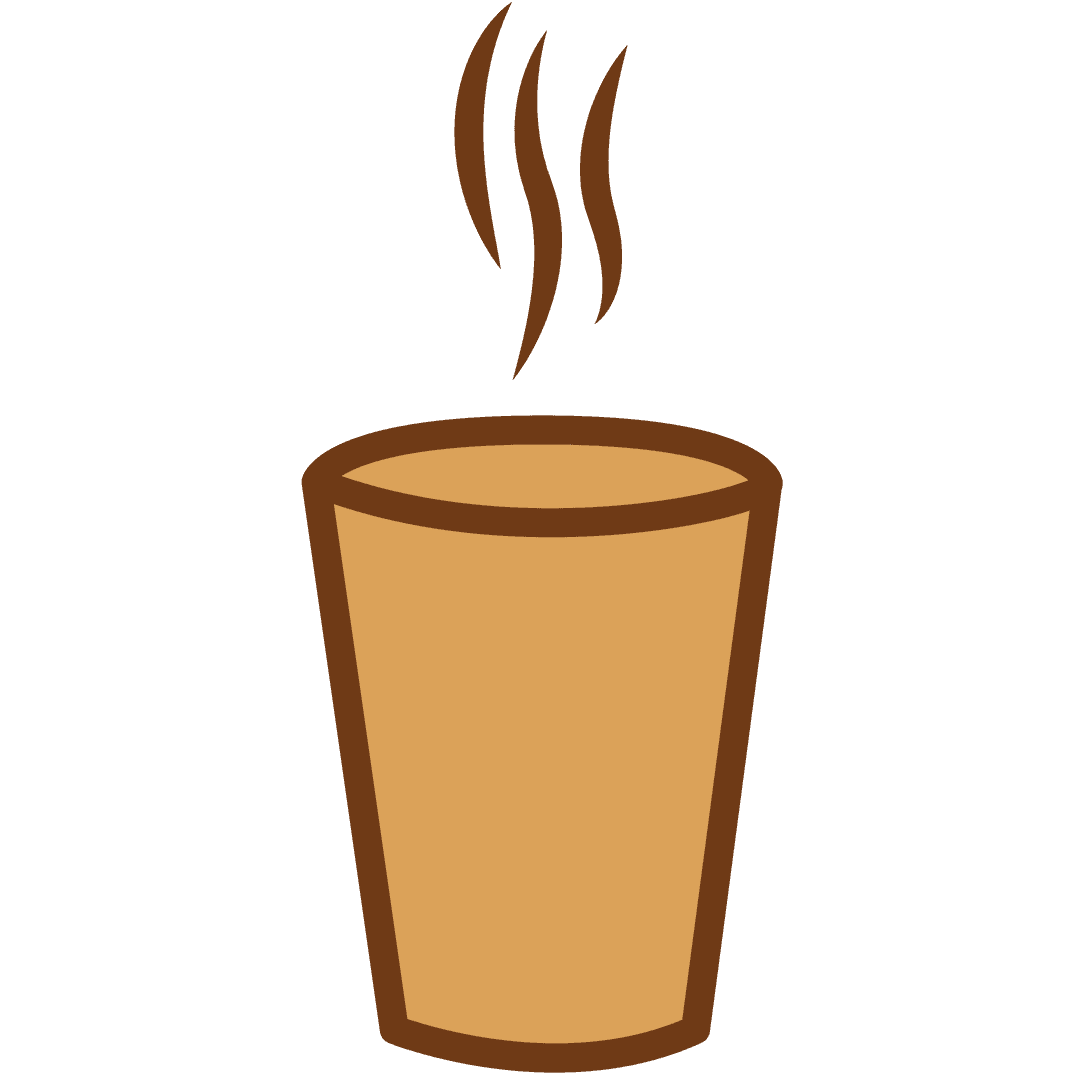 Steaming Coffee Mug Icon on Transparent Background