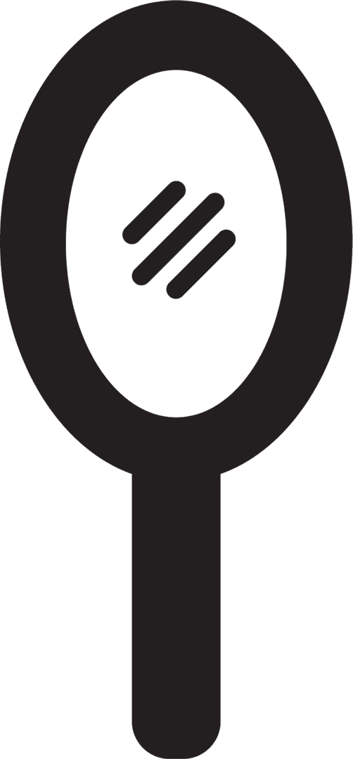 Large Black Magnifying Glass Icon on Transparent Background