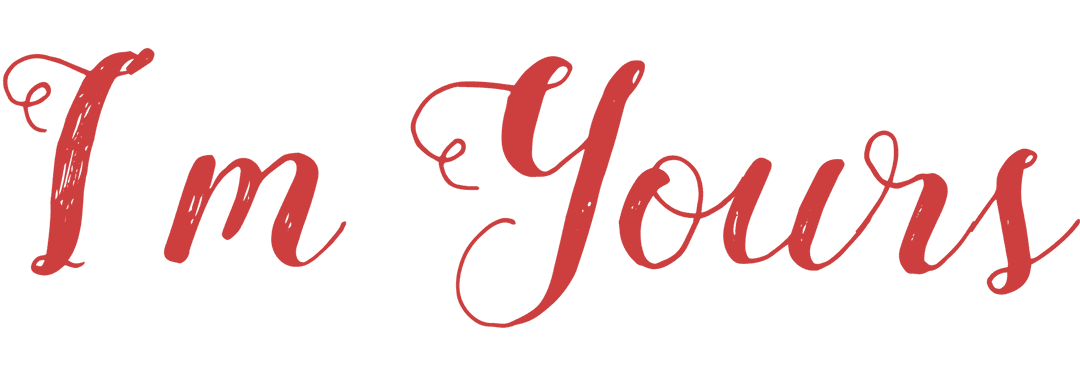 I'm Yours Text Romantic Red Handwritten Script Transparent