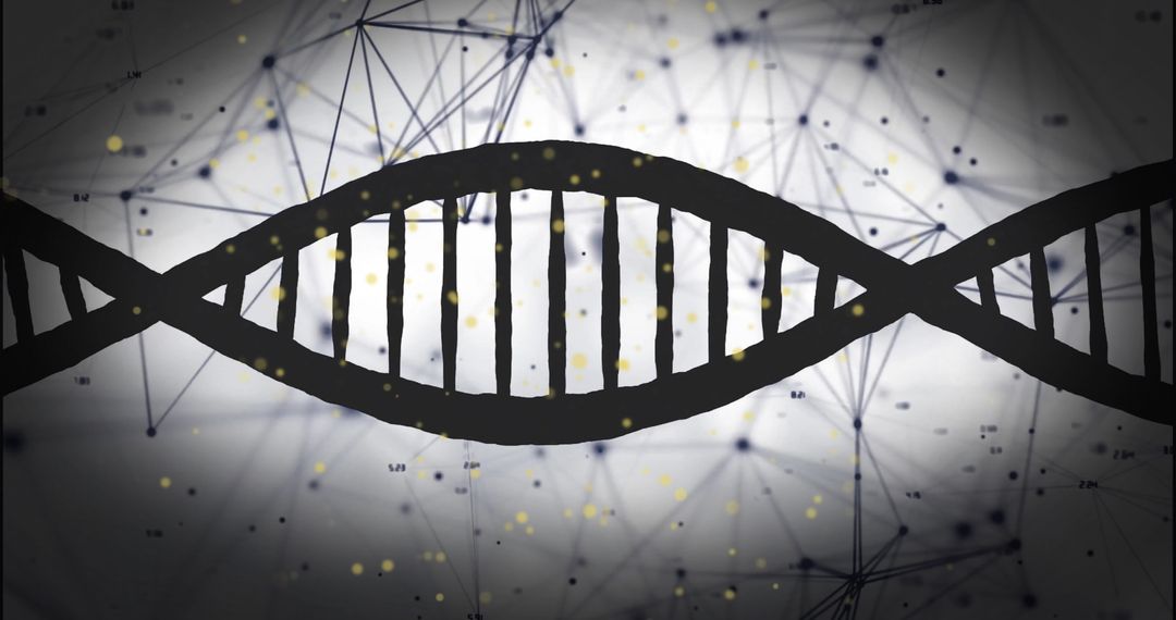 Futuristic DNA Strand with Digital Connections