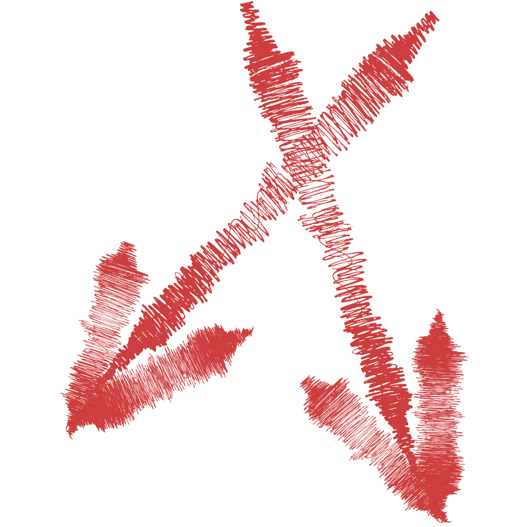 Rustic Red Arrows on Transparent Background Design