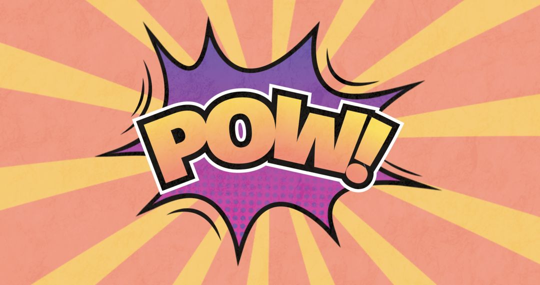 Vibrant POW Text in Dynamic Comic Style Design