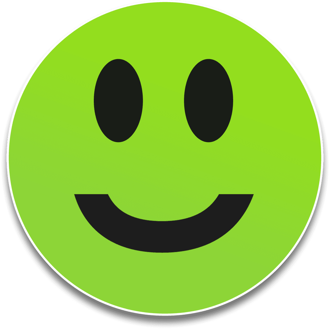 Bright Green Smiley Face with Transparent Background