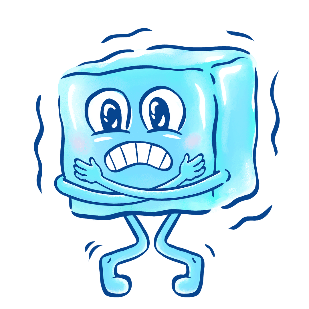 Frosty Ice Cube Animated with Cold Transparent Expression