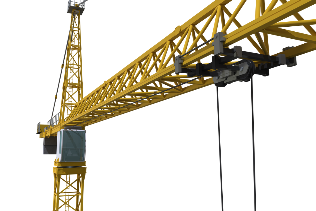 Studio Shoot Transparent Structure Detail Yellow Construction Crane - Download Free Stock Images Pikwizard.com