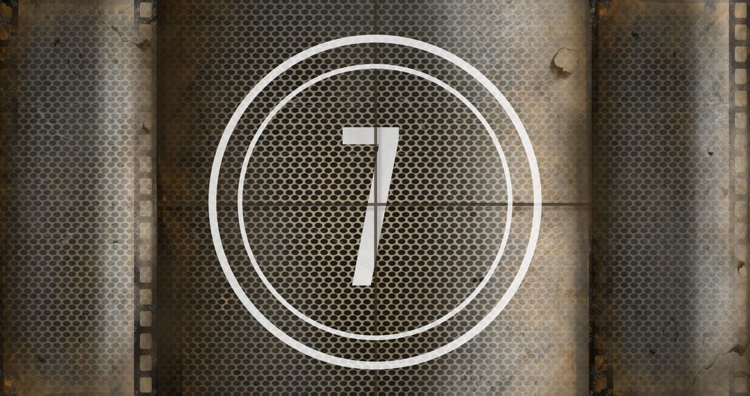 Number Seven on Textured Rusty Metallic Background