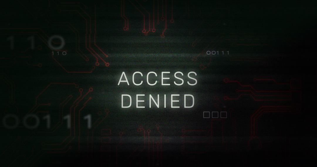 Access Denied Message Over Digital Circuitry Background
