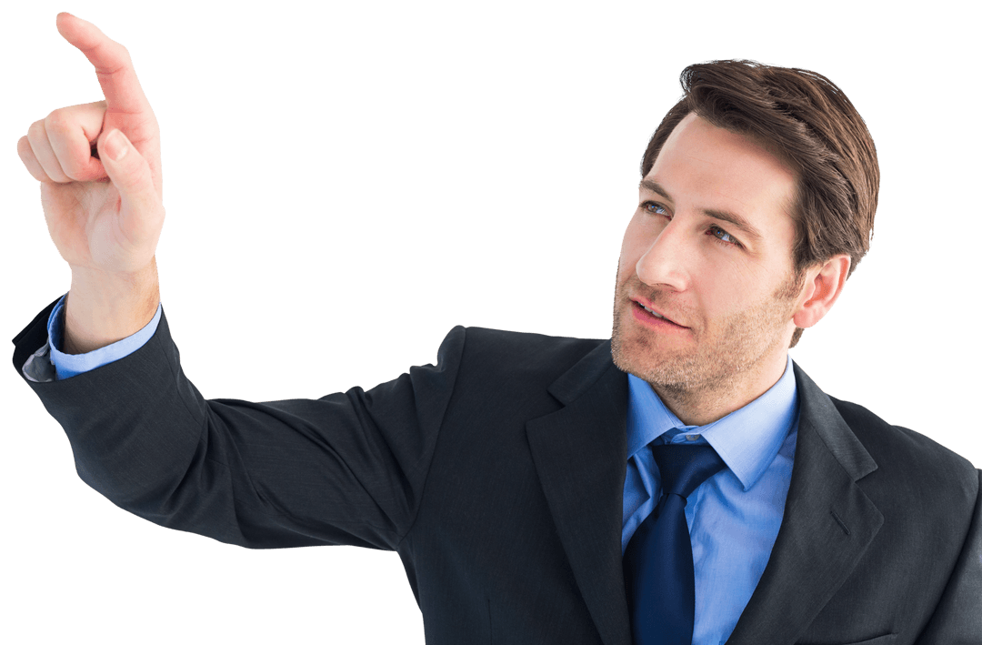 Transparent Background Businessman Pointing