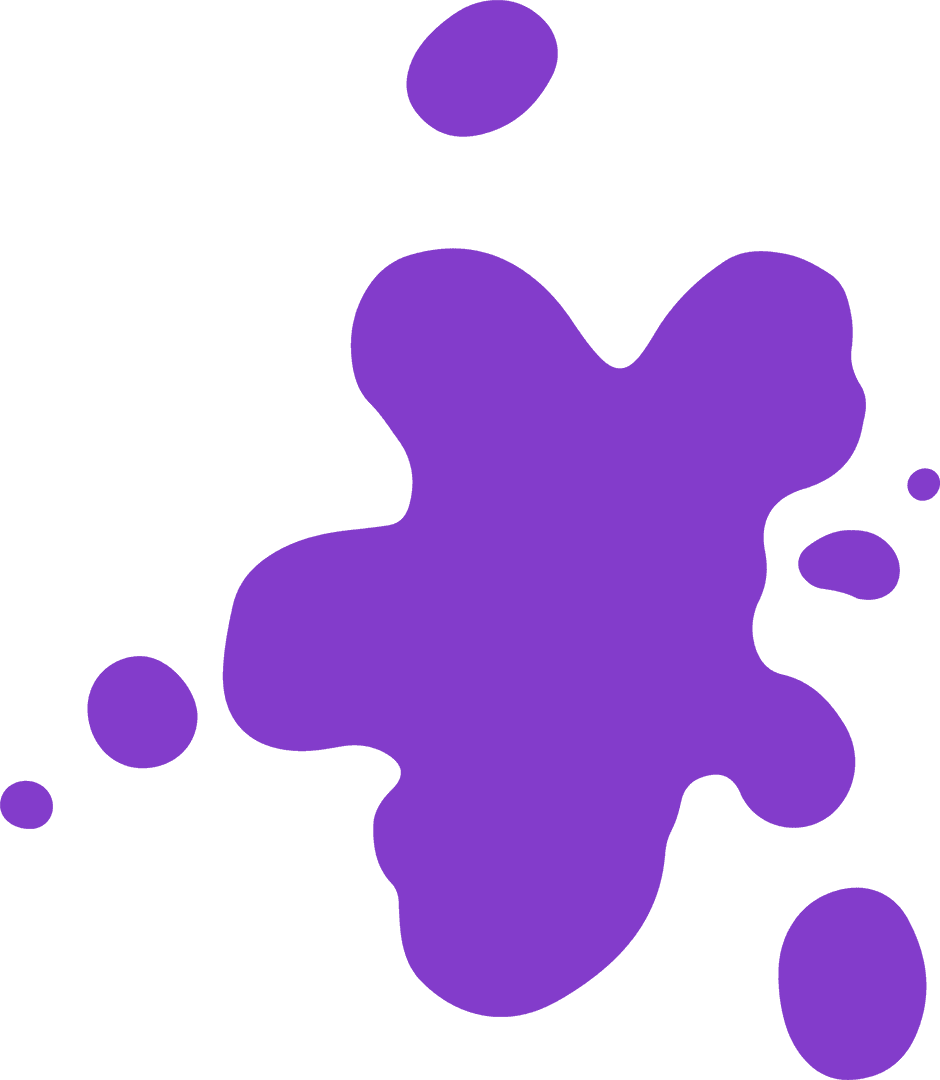Abstract Purple Paint Splatter on Transparent Background