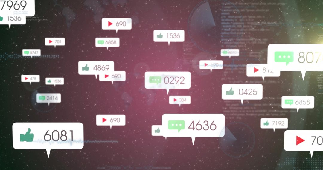 Interactive Media Interface With Floating Analytics Metrics