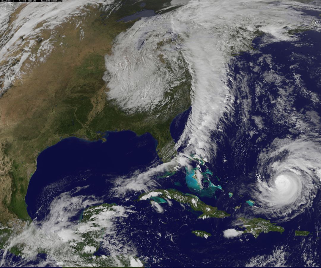 Satellite Eyes First Major Atlantic Hurricane in 3 Years: Gonzalo - Free Images, Stock Photos and Pictures on Pikwizard.com