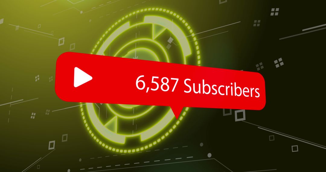 Subscriber Growth Visualization with Futuristic Digital Interface