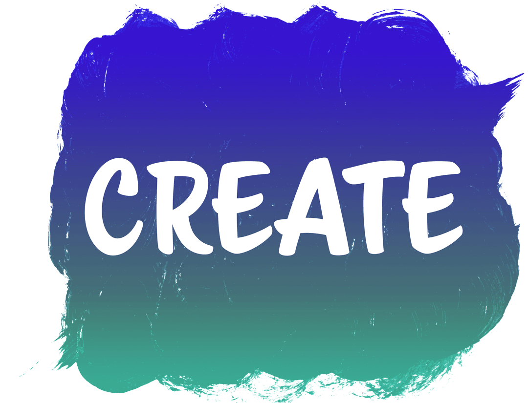 Create Text on Transparent Background with Blue and Green Brush Stroke
