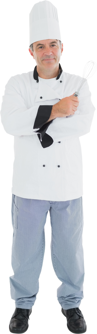 Confident Chef with Wire Whisk on Transparent Background - Download Free Stock Images Pikwizard.com