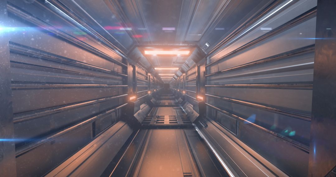 Futuristic Industrial Tunnel with Geometric Patterns