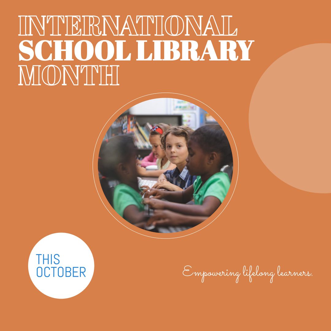 Diverse Students Engaging with Computers for International School Library Month