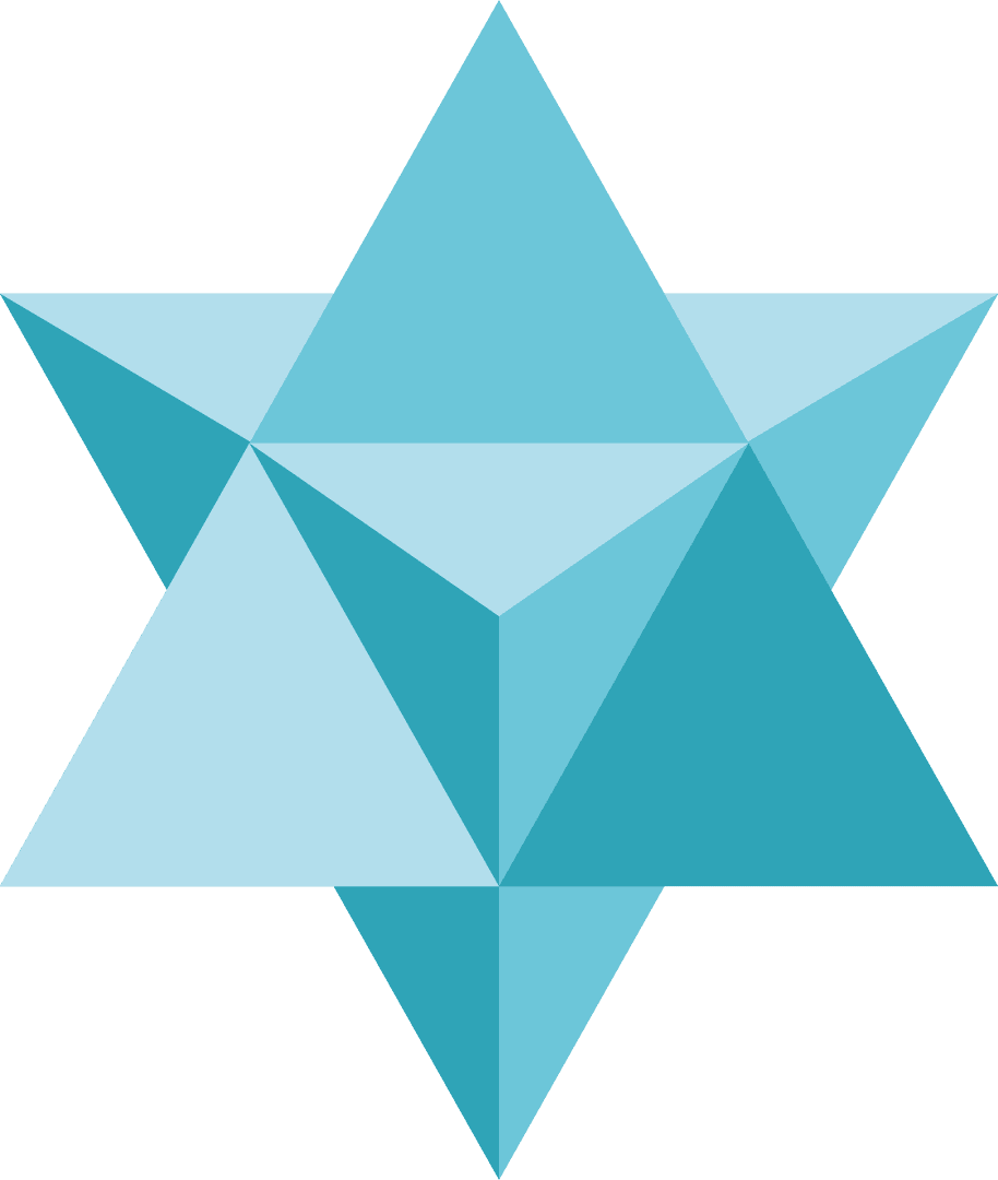 Symmetrical Blue Star Shape on Transparent Background