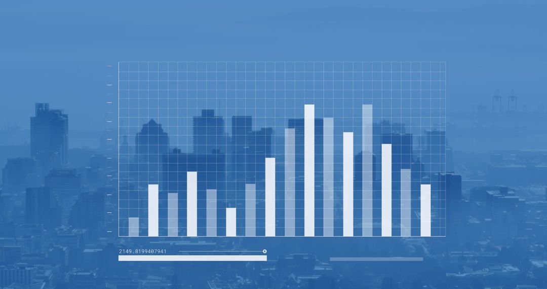 Digital Data Analytics Overlaying Cityscape