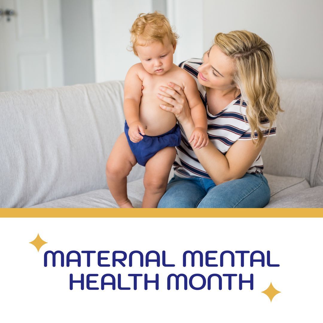 Mother and Baby Promoting Maternal Mental Health Month Awareness - Download Free Stock Templates Pikwizard.com