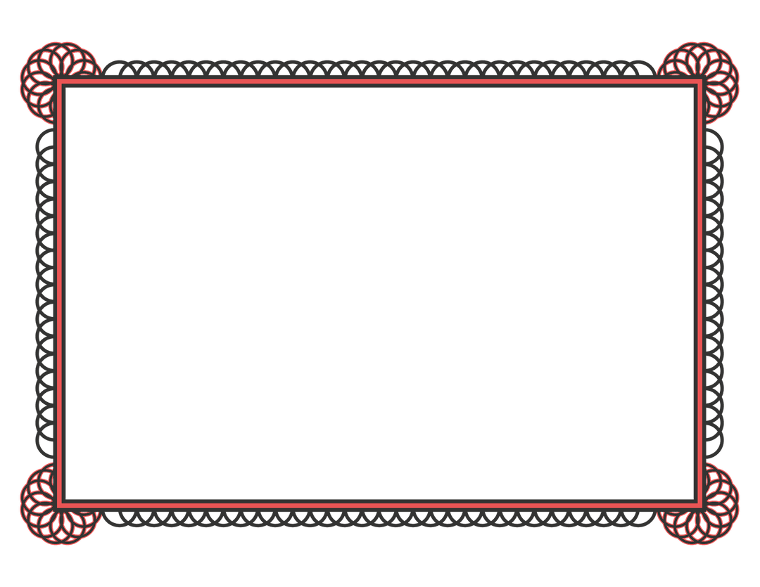 Red Abstract Framed Pattern on Transparent Background for Elegant Designs