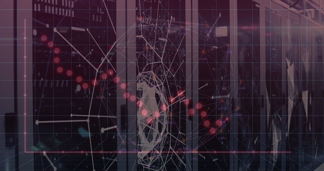 Technological Data Network with Servers and Graph Connections