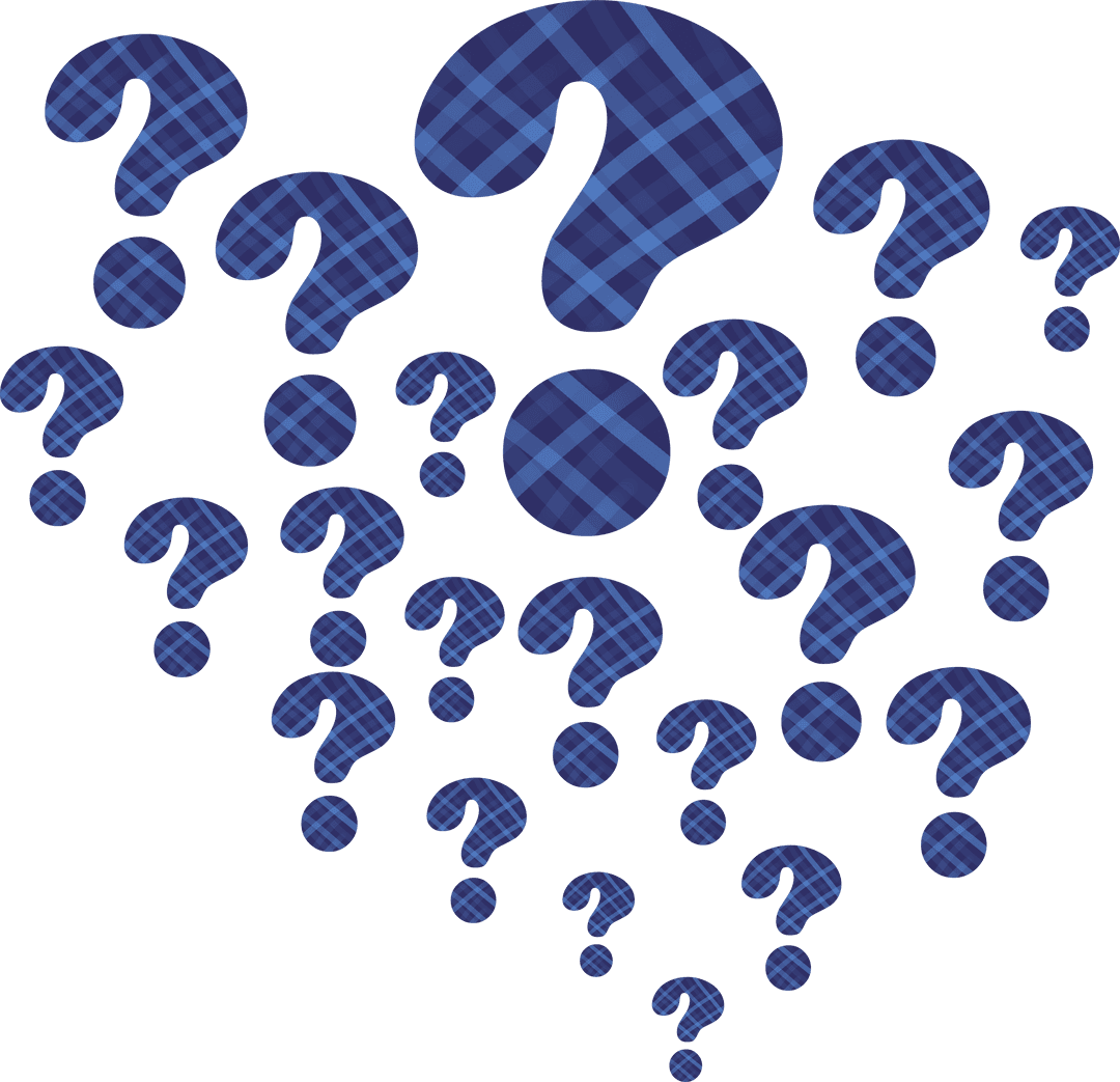 Plaid Question Marks Vector Bubble Pattern in Transparent Background
