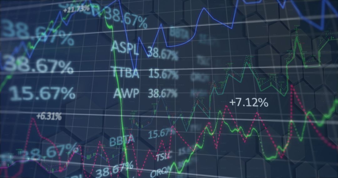 Financial Data Graphs and Technology Interface Background