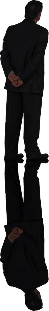 Businessman Standing Backwards on Transparent Background