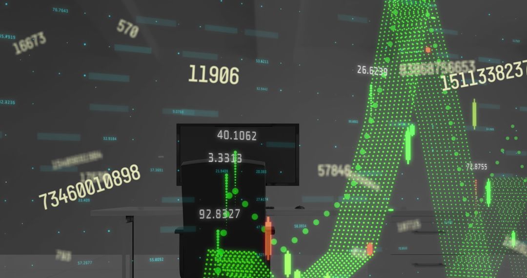 Dynamic Financial Data Display on Office Background