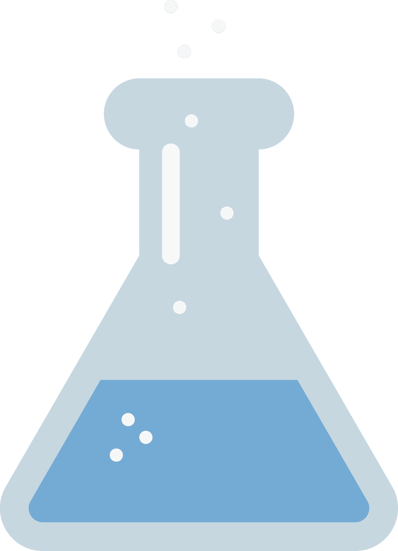Transparent Blue Test Tube Illustration on Transparent Background