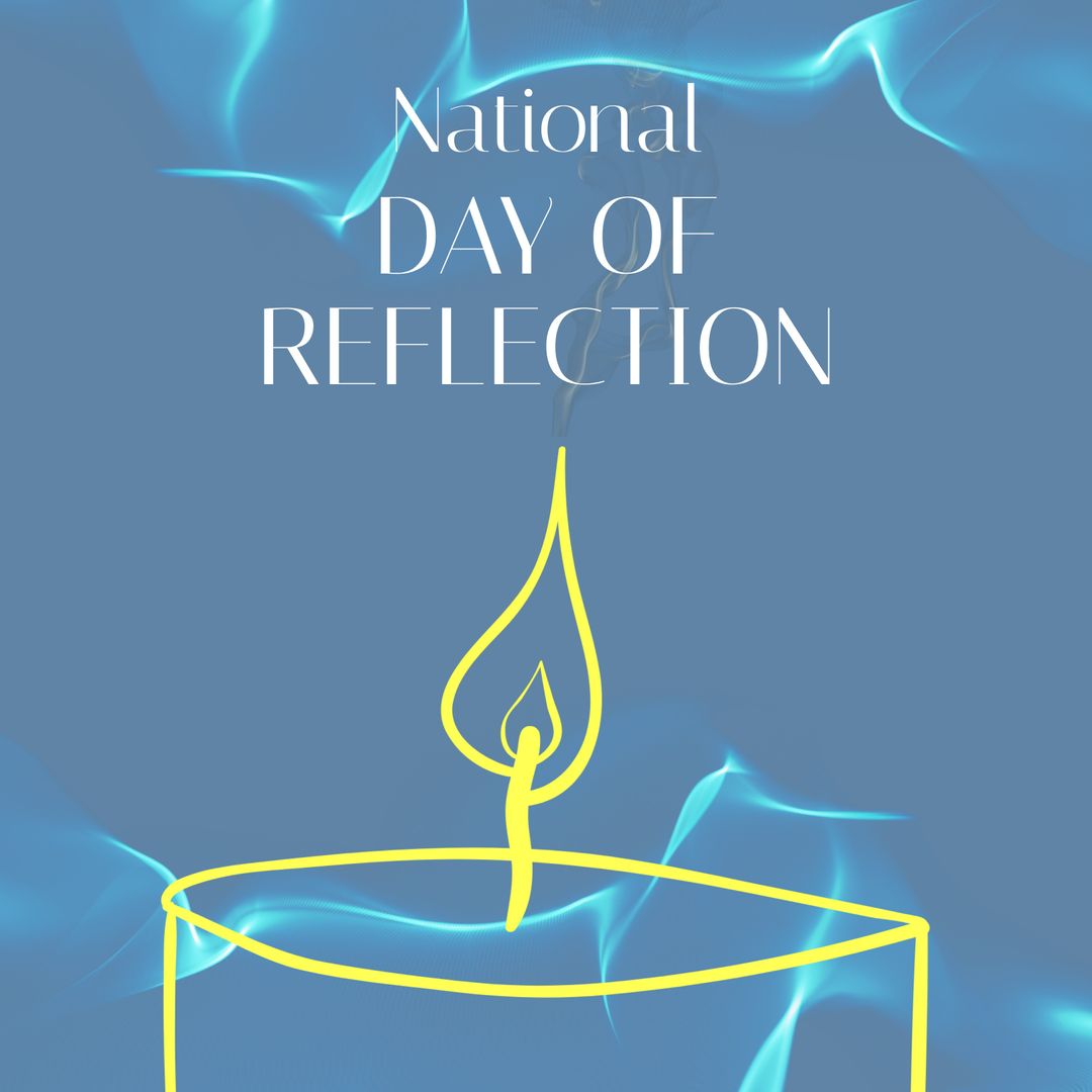 Serene Candle with National Day of Reflection Text