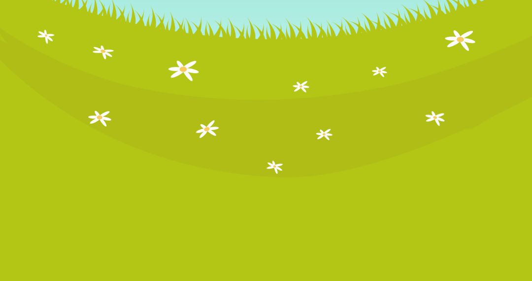 Vibrant Spring Meadow with White Flowers and Space for Text