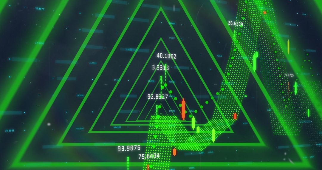 Conceptual Digital Stock Market Graphics with Green and Red Patterns