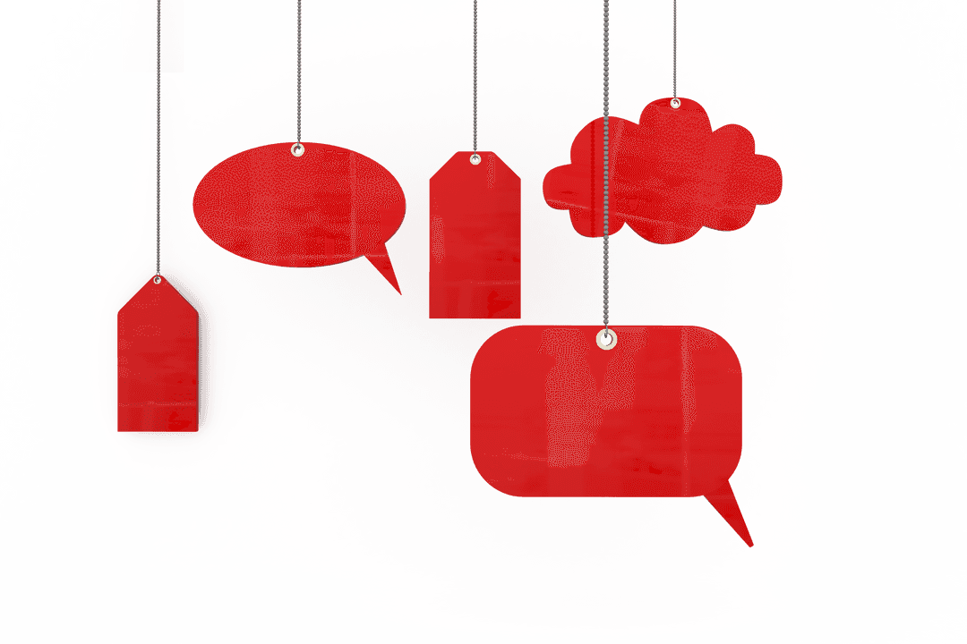 Transparent Hanging Red Tags for Sales and Promotions