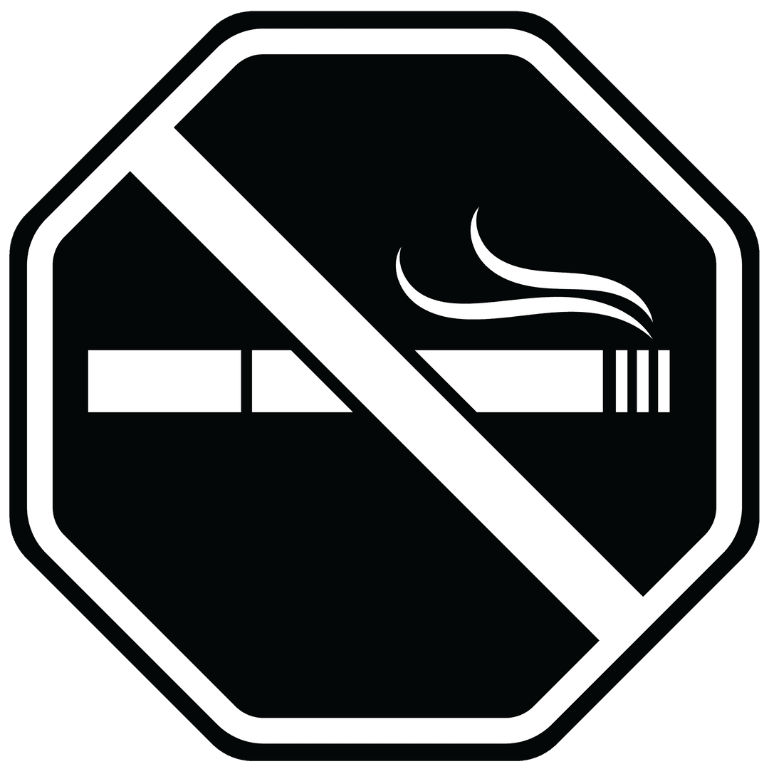 Transparent No Smoking Symbol on Octagonal Background