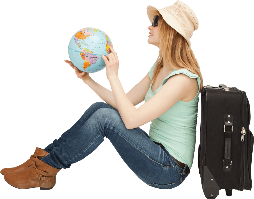 Transparent Image of Traveler Exploring Globe Adventure