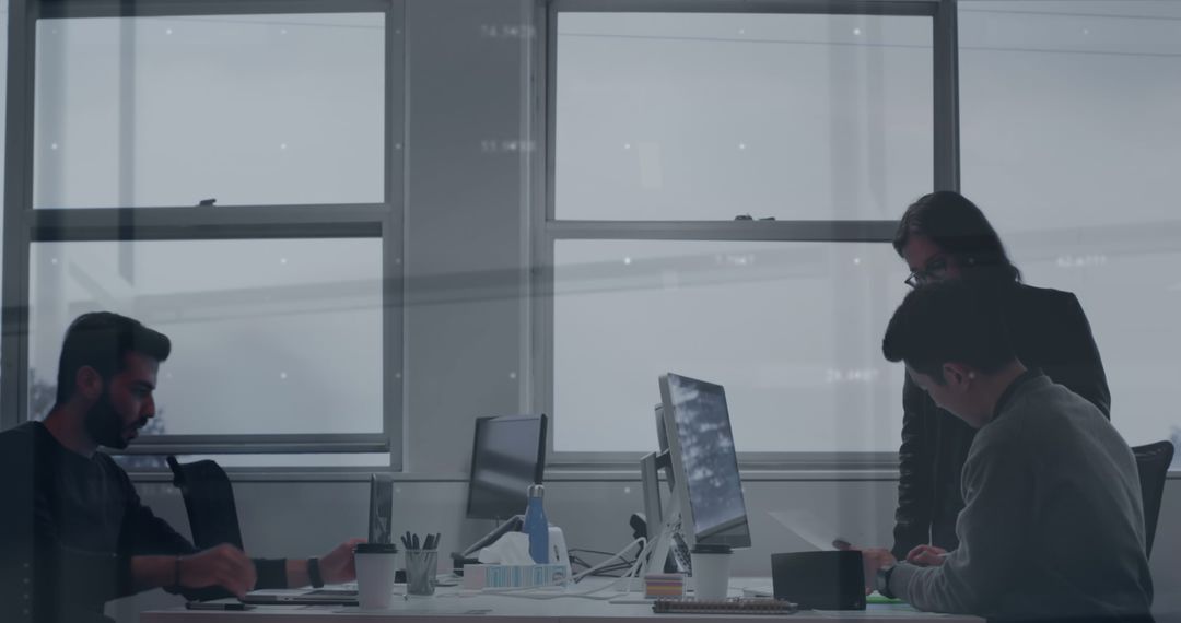 Digital Financial Analysis in Modern Office Workspace