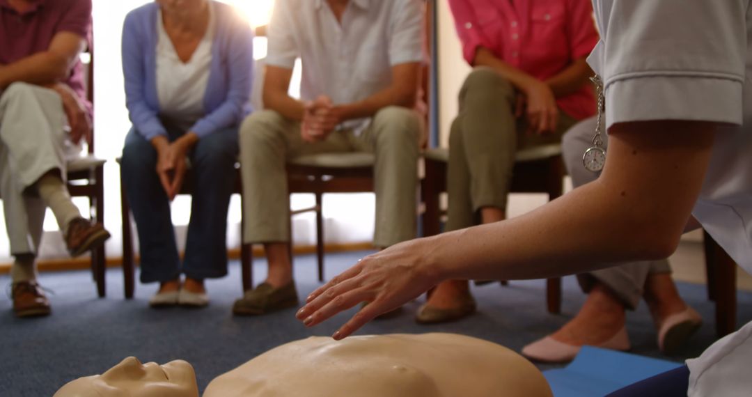 Group Attending CPR Training on Resuscitation Dummy - Free Images, Stock Photos and Pictures on Pikwizard.com