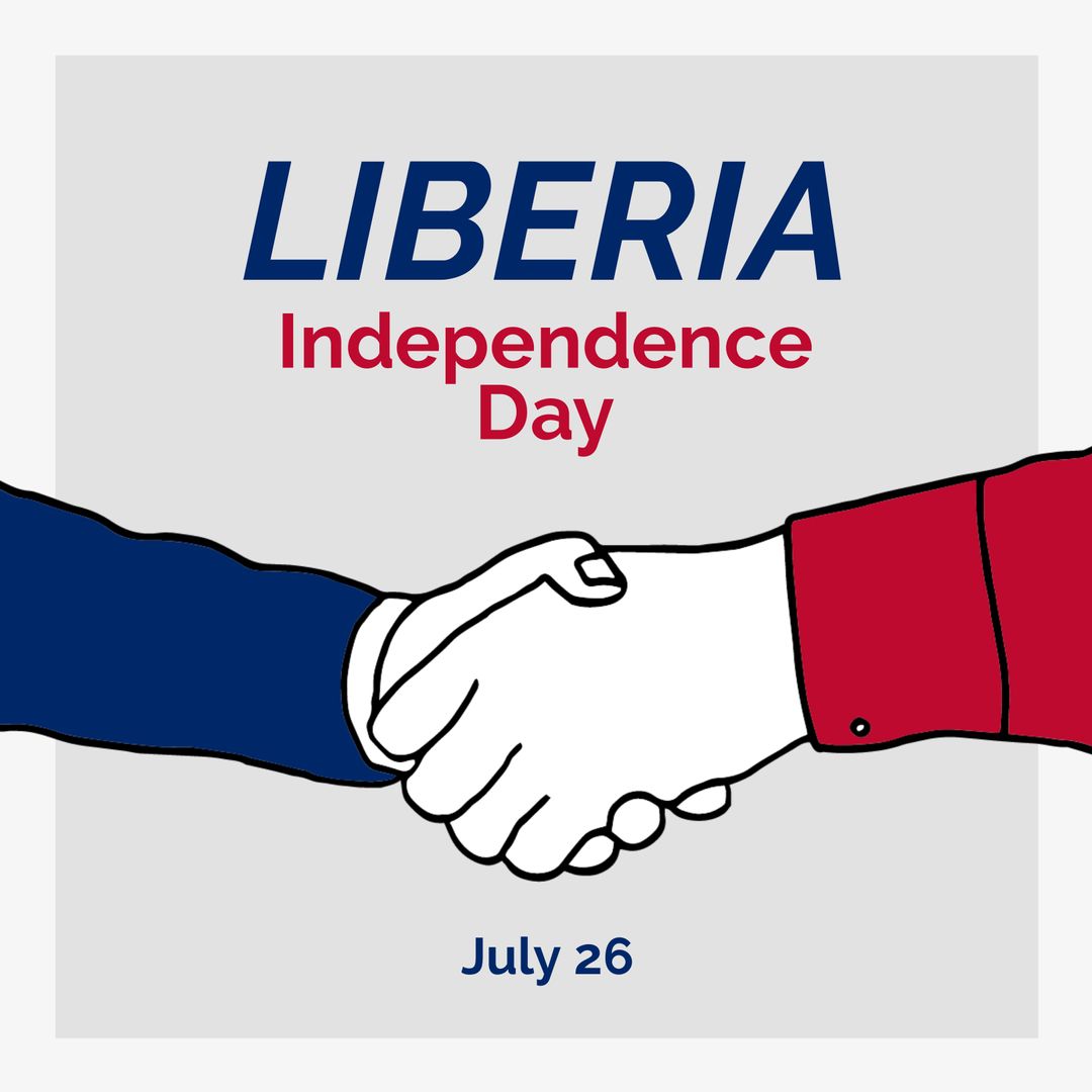 Liberia Independence Day Handshake Celebration Illustration