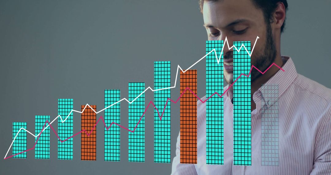 Professional Man Analyzing Data Analytics Charts Concept
