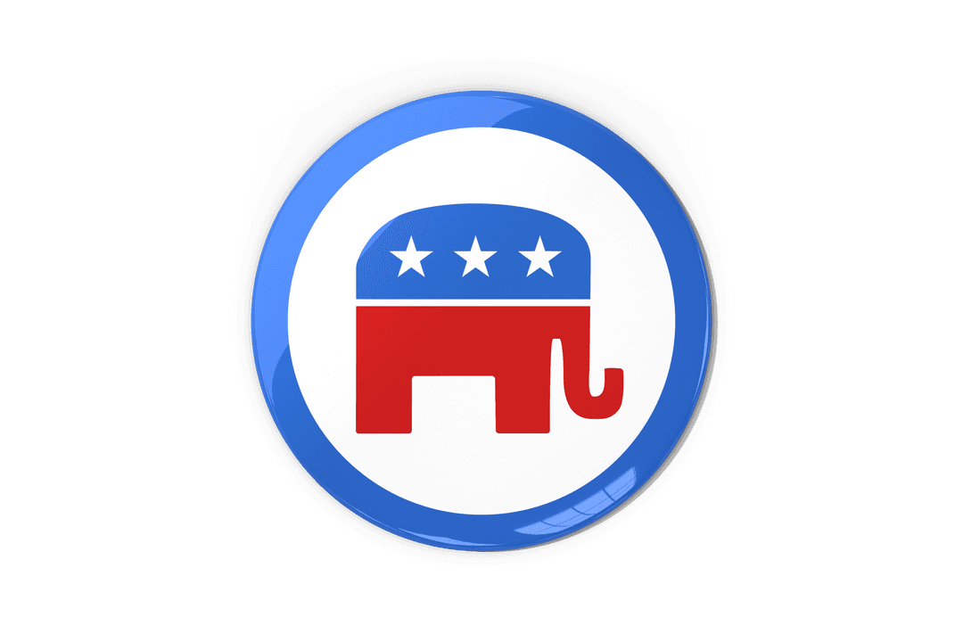 USA Election Political Badge with GOP Elephant Transparent Background