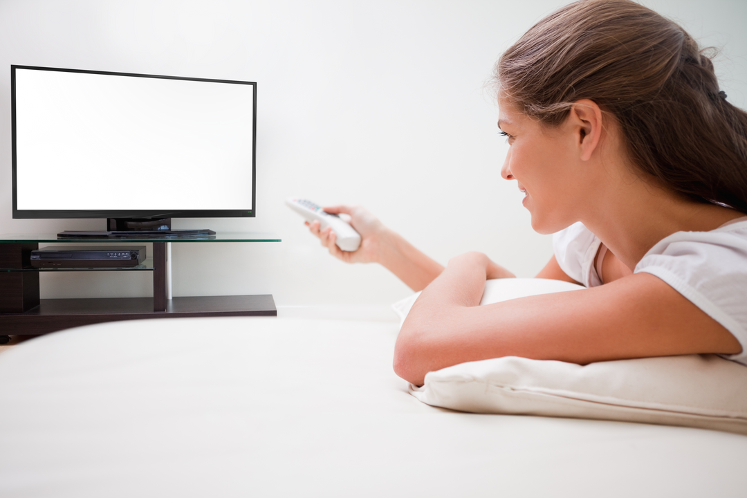 Transparent Woman Using Remote Control Relaxing on Couch Watching TV - Download Free Stock Images Pikwizard.com