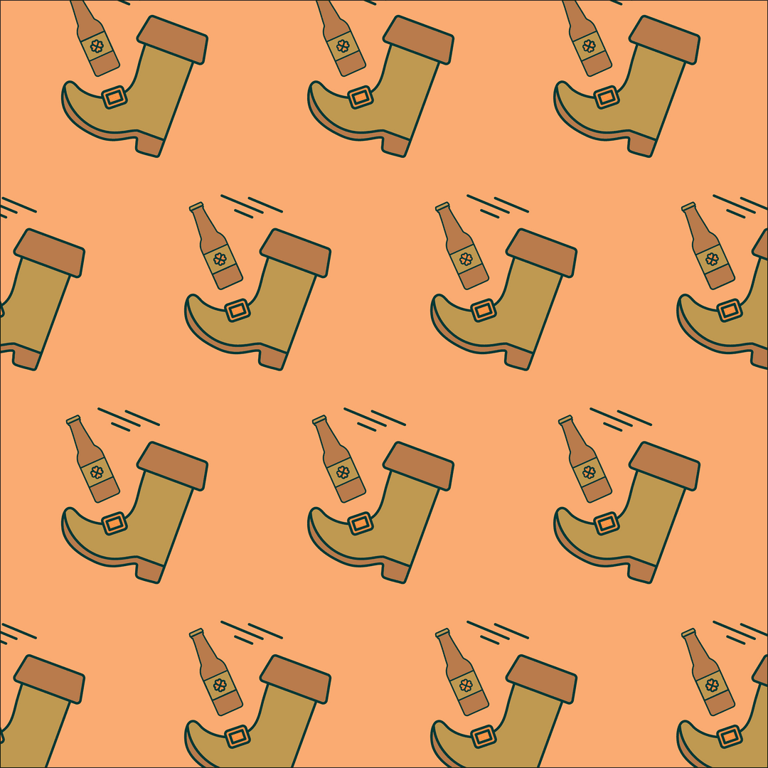 St. Patrick's Day Shoes and Clovers with Transparent Background