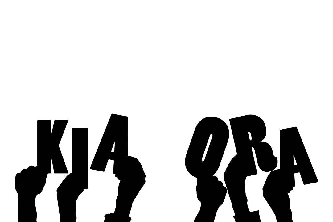 Illustrated Hands Showing Greeting Kia Ora Text Transparent Vector