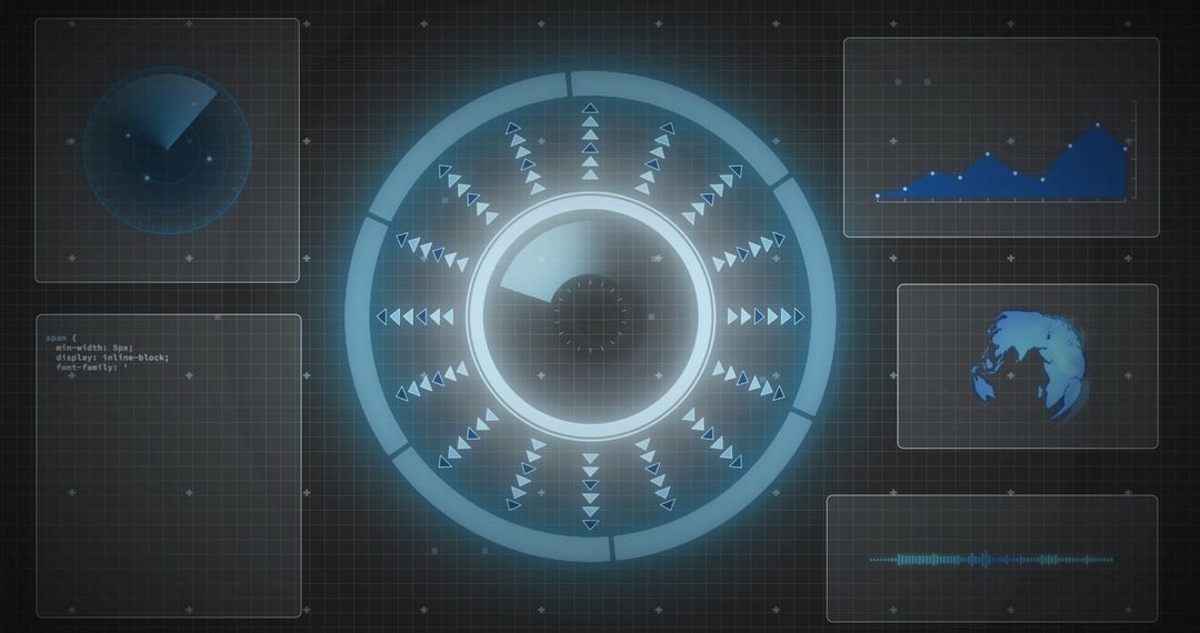 futuristic digital interface with scope and data analysis - Free Images, Stock Photos and Pictures on Pikwizard.com